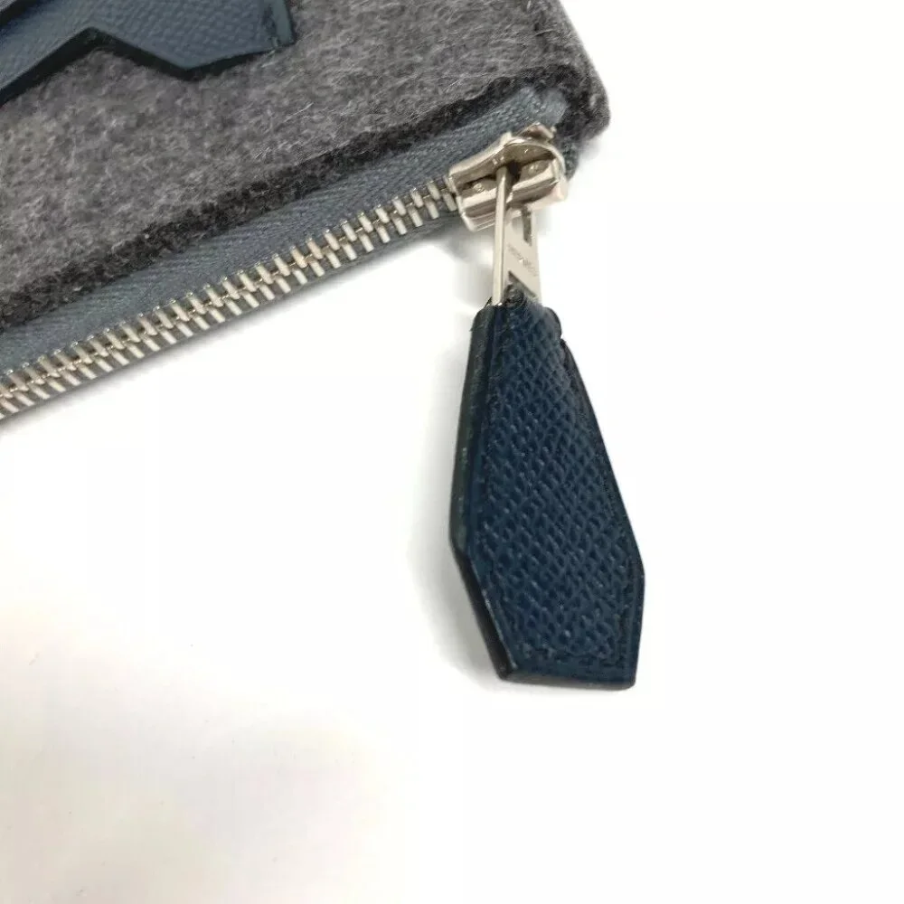 HERMES To Doo 29 Bag Pouch Bicolor Clutch bag felt / Leather gray/Navy - Picture 10 of 12